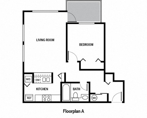 a floor plan of a house with a bedroom and a living room